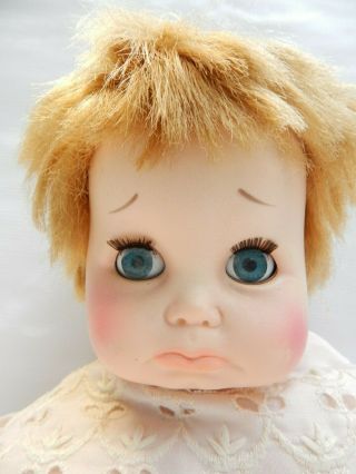 Vintage Eegee Goldberger Doll Sad Faced Baby Doll Sleepy Eyes Pouty Crying Ooak