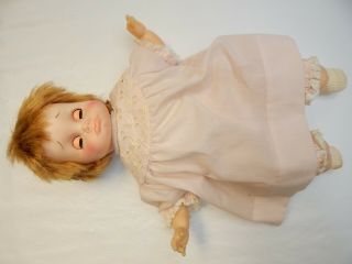 Vintage Eegee Goldberger Doll Sad Faced Baby Doll Sleepy Eyes Pouty Crying OOAk 3
