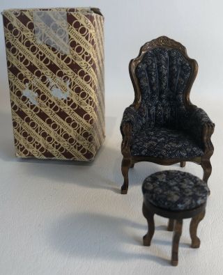 Victorian Gents Chair Concord Miniatures Dollhouse Furniture M239 1:12 Scale Euc