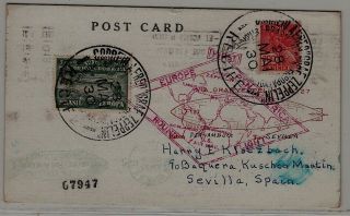 Brazil/spain Zeppelin Card 28.  5.  30