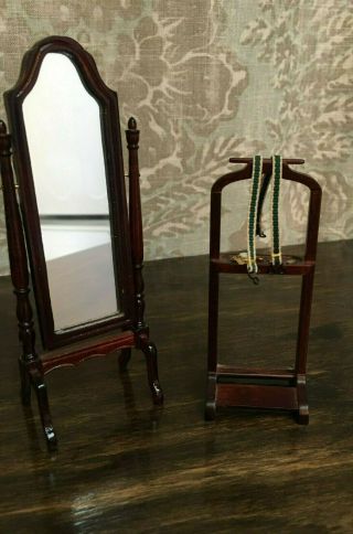 1/12 Dollhouse Miniature Decorated Dressing Stand And Stand Mirror