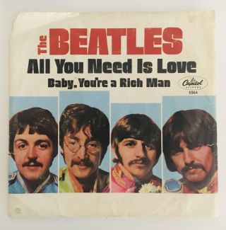 Beatles All You Need Is Love Capitol 5964 P/s Only.  Picture Sleeve No Record