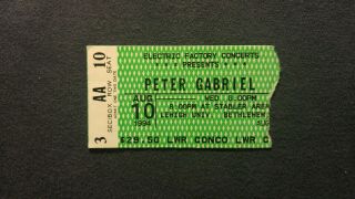 Peter Gabriel Concert Ticket Stub 8/10/1994 Bethlehem,  Pa