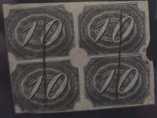 O) 1844 Brazil,  Inclinados.  Inclined - 10 Reis Black - Sc 7,  Block Of 4 Xf