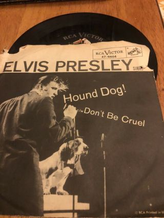 Elvis Presley Rca Victor 45rpm W/jacket Hound Dog Don 