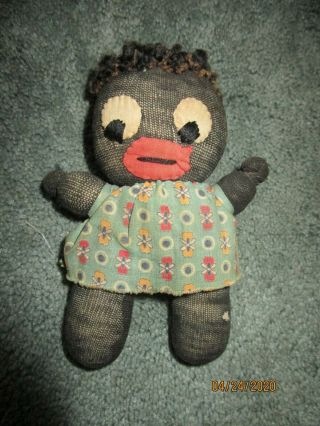 Rare Antique Vintage Primitive Folk Art African American Girl Sock Doll
