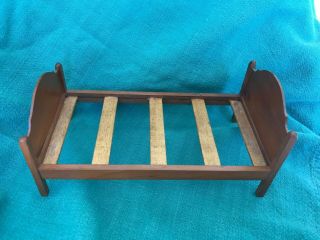 Dollhouse Miniature Wooden Single Bed w Mattress and Pillows 1:12 2