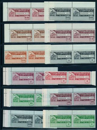 Uruguay Mnh 1960s 26 Revenue Trial - Color Proof Pairs,  Thomas De La Rue London 1