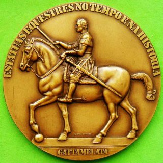 Art Equestrian Statue Of Gattamelata Italian Sculptor Donatello Big Bronze Medal