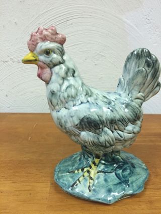 Vintage Stangl Pottery Chicken Hen Signed & Number Flemington Nj Grey Green