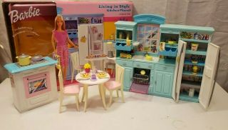 Vintage Barbie Living In Style Kitchen Playset With Box