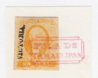 Mexico,  1856,  Scott 2,  1r,  Victoria,  Tula De Tamps Cancel
