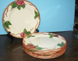 6 Franciscan Apple Pattern Dinner Plates 10.  5 " Made In Usa U S