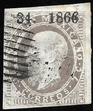 Mexico - 1866,  Maxi.  - 7c.  34 - 1866,  Apam - In Sub - Otumba