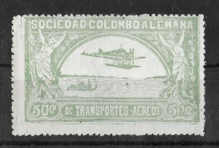 Scadta Colombia 1920 - 1922 Vlh Airmail 50c Grey Green Yvert 23