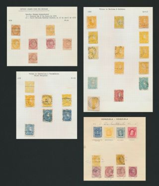 Venezuela Stamps 1871 - 1880 Escualas Simon Bolivar Issues To 5b,  4 Pages