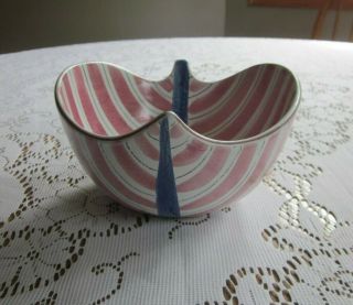 Vintage STIG LINDBERG mid - century modern art pottery bowl SWEDEN Numbered 3