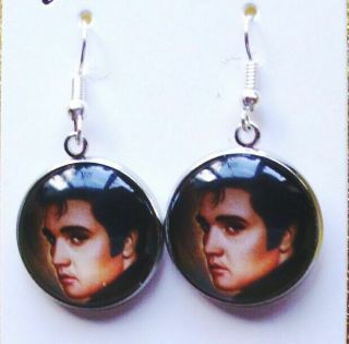Elvis Presley Small Antique Gold Colour Earrings.