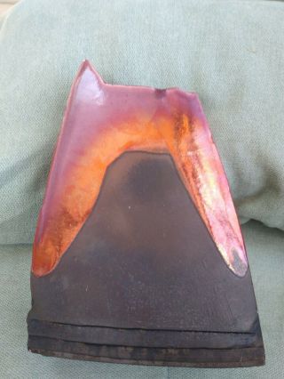 Tony Evans Pottery Raku Vase Copper Over Black Matte Ceramic Signed 128