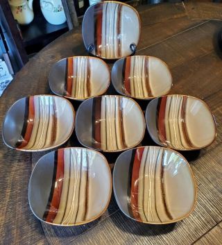Better Homes And Gardens Bazaar Brown Soup Cereal Bowls X 8