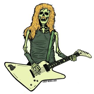 Skeleton James Hetfield Metallica Heavy Metal Hard Rock Guitar Vinyl Sticker 3”