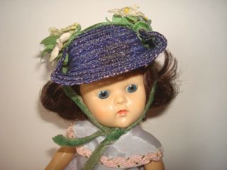 Vtg 1954 Ginny Vogue Candy Dandy Straw Hat 54 Fit Jill/mdm Alexander/muffie/8 "