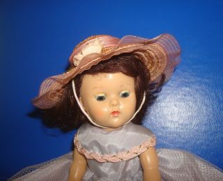 Vtg 1950 ' s Straw Doll Hat Fit Mdm Alex/Jill/Ginny Vogue/Muffie/Ginger/LMR/8 - 10 