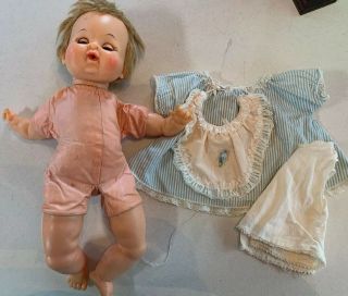 Vintage 1960s 14 " Tiny Thumbelina Ideal Toy Corp.  Baby Doll Otw - 14 - W