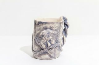 George Ohr Studio Pottery Tribute Mug Signed By Artist Cathy Oldham