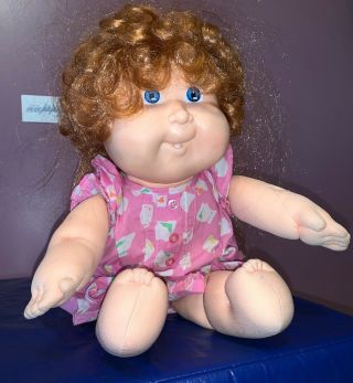 Vtg Cabbage Patch Kids Doll With Growing Hair 1987 Red Curls Tooth Clothes 80’s