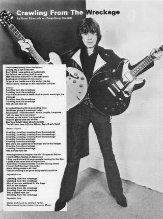 Smash Hits 1979 A4 Page Lyrics Poster Crawling From The Wreckage,  Dave Edmunds
