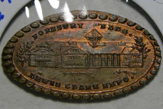 Elongated Cent: 1905 Lewis & Clark Expo.  - Forestry Building