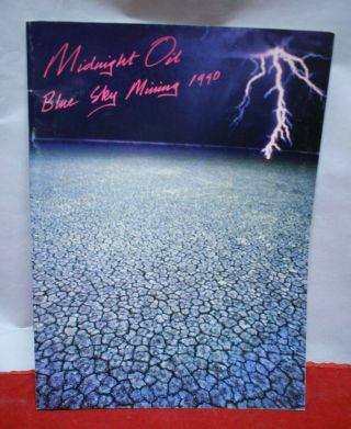 Midnight Oil Blue Sky Mining World Tour Concert Program Book 1990