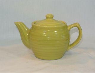 Vintage Bauer Pottery Ringware Chartreuse Small Individual Teapot 2 Cup