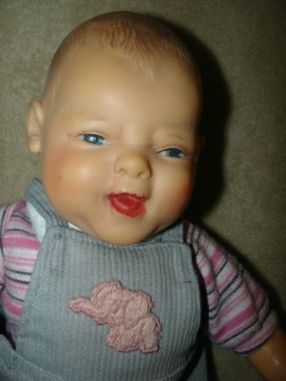 Vintage 17” American Character Smiling Baby Doll,  Cloth Body,  Vinyl Head,