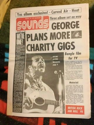 1971 Uk Sounds `paper George Harrison The Beatles Yes Curved Air Heat