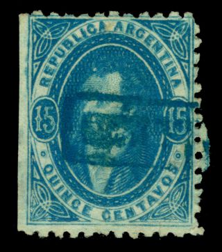 Argentina 1864 Rivadavia 15c Blue Scott 13