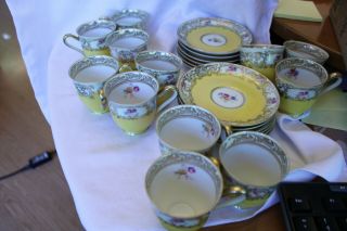 Vintage Bavaria Tirschenreuth Germany Tea Cup & Saucer Set - Yellow And Gold