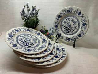 Enoch Wedgewood Tunsall Dinnerware Blue Onion,  9 7/8 " Dinner Plates (6)