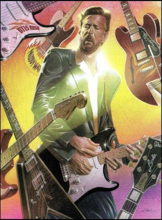 Eric Clapton Fender Stratocaster Blackie Guitar 8 X 11 Illustration Pin - Up Photo