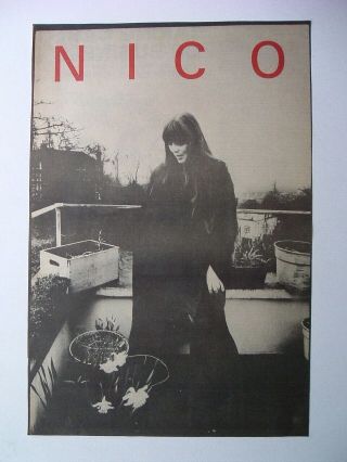 1978 - Nico - Poster Size Full Page Press Advert - Velvet Underground