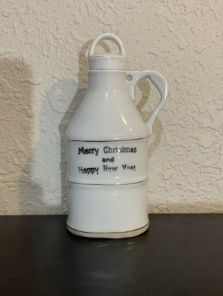 Merry Christmas And Happy Year Pottery Flask