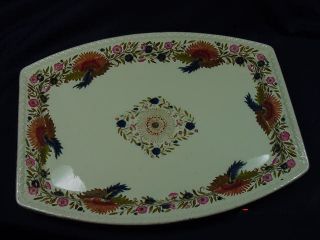 W.  T.  Copeland & Sons Polychrome Flame Platter 15 1/4 "