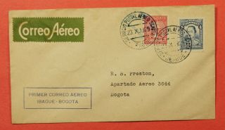 1929 Colombia Scadta First Flight Ibague To Bogota Muller 62a