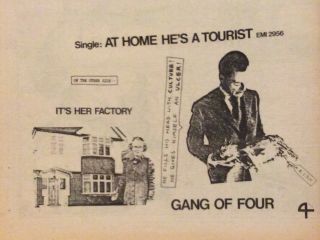 Gang Of Four - Press Poster Advert - At Home He’s A Tourist - 9/06/1979