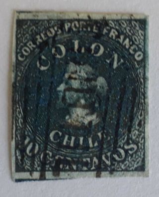 Chile 1861/62 Last London Printing Columbus Minr 5 B 10 C Dark Blue Maier Bpp