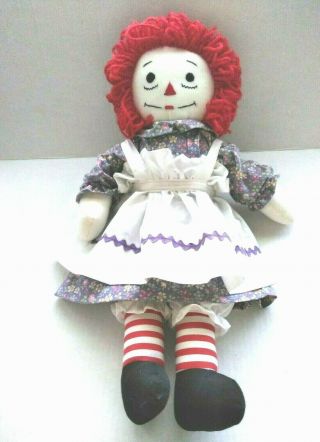 Raggedy Ann Doll I Love You On Chest 18 " Cloth Rag Doll Toy