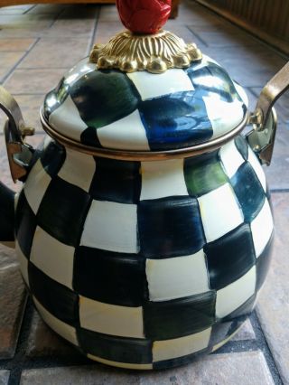 Mackenzie Child ' s Courtly Check Teapot Tea Pot Kettle 3