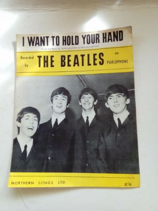 Rare Beatles 1964 Sheet Music / Song Sheet I Want To Hold Your Hand