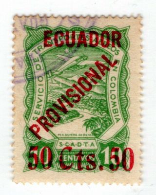 Ecuador - Scadta - 50c Provisional Stamp - Guayaquil - 1929 - Sc C6 - $ 1700 Rrr